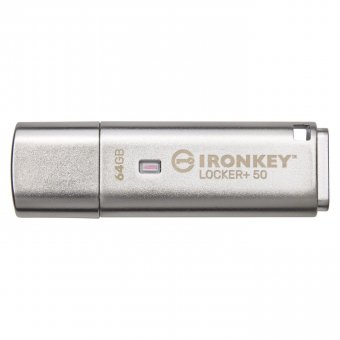 Kingston IronKey Locker+ 50 - Clé USB - chiffré - 64 Go - USB 3.2 Gen 1 