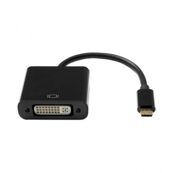 ProXtend USB-C (M) to DVI-I 24+5 (F) Adapter, Black 10CM 