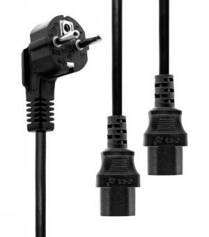 MicroConnect Câble d'alimentation Schuko avec répartiteur - 2 x C13, 1,8m 
