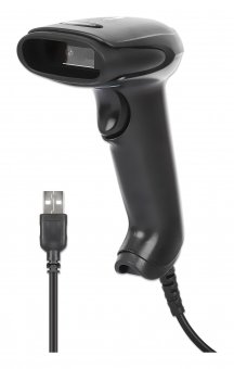 Manhattan Contact CCD Handheld Barcode Scanner, USB, 60mm Scan Width, Cable 152cm 