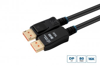 MicroConnect 16K DisplayPort 2.1 80Gbps Cable 1m, Black 