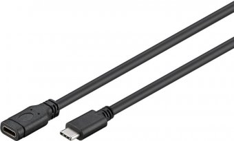MicroConnect USB3.1 Type C Extension, 5 Gbit/s, 1m, M-F, Black 