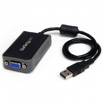 StarTech.com Adaptateur / Convertisseur vidéo USB 2.0 vers VGA HD15 - Carte graphique externe - Mâle / Femelle - 1440x900 - Adaptateur vidéo - Conformité TAA - USB mâle pour HD-15 (VGA) femelle - 7.5 cm - gris - pour P/N: MXT101MM 