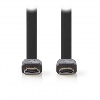 Nedis Câble HDMI plat haute vitesse avec Ethernet Noir (10 mètres) 
