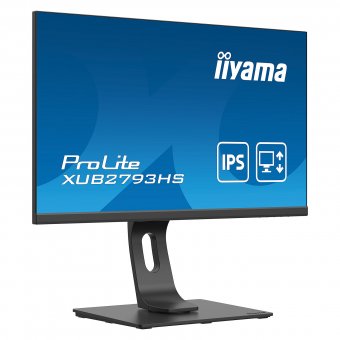 iiyama ProLite XUB2793HS-B4 - Écran LED - 27" - 1920 x 1080 Full HD (1080p) @ 75 Hz - IPS - 300 cd/m² - 1000:1 - 4 ms - HDMI, VGA, DisplayPort - haut-parleurs - noir mat 