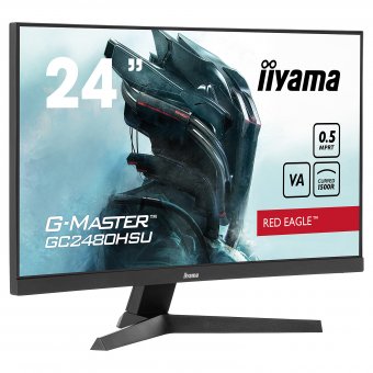 iiyama G-MASTER Red Eagle GC2480HSU-B1 - Écran LED - jeux - incurvé - 24" (23.6" visualisable) - 1920 x 1080 Full HD (1080p) @ 180 Hz - VA - 300 cd/m² - 3000:1 - 0.5 ms - 2xHDMI, DisplayPort - haut-parleurs - noir, mat 