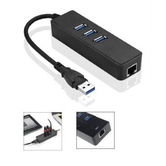 MicroConnect USB 3.0 to USB 3.0 x 3/RJ45 