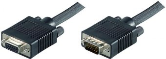 MicroConnect SVGA HD15 3m M-F Extension DoubleShielded Black 