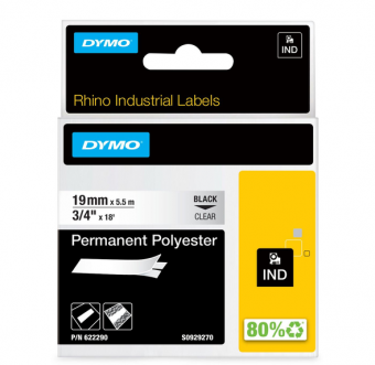 DYMO Polyester Permanent IND, 19mm x 5.5m 