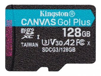 Kingston Canvas Go! Plus - Carte mémoire flash - 128 Go - A2 / Video Class V30 / UHS-I U3 / Class10 - microSDXC UHS-I 