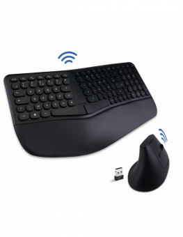 Advance SmartErgo Wireless Ensemble clavier/souris ergonomique sans fil (RF 2.4 GHz) - 12 raccourcis multimédias - AZERTY, Français 