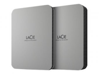 Lacie Mobile Drive Moon Silver USB-C (HDD 2.5'') - Gris clair - 4TB - Câble USB-C fourni (2) - PROMO jusqu'au 15/03/2024 ou épuisement des stocks 