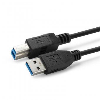 MicroConnect USB 3.0, A-B, 2m, M-M, Black 