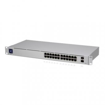 Ubiquiti Switch UniFi 24xRJ45 GBit/2xSFP Managed Gen2 19" Rack-Mountable, Fanless, 1,3" Touchscreen 