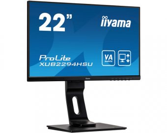iiyama ProLite XUB2294HSU-B1 - Écran LED - 22" (21.5" visualisable) - 1920 x 1080 Full HD (1080p) @ 75 Hz - VA - 250 cd/m² - 3000:1 - 4 ms - HDMI, VGA, DisplayPort - haut-parleurs - noir mat 