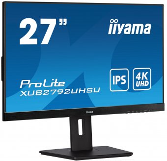 iiyama ProLite XUB2792UHSU-B5 - Écran LED - 27" - 3840 x 2160 4K @ 60 Hz - IPS - 350 cd/m² - 1000:1 - 4 ms - HDMI, DisplayPort - haut-parleurs - noir, mat 