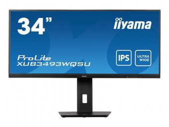 iiyama ProLite XUB3493WQSU-B5 - Écran LED - 34" - 3440 x 1440 UWQHD @ 75 Hz - ADS-IPS - 400 cd/m² - 1000:1 - 4 ms - 2xHDMI, DisplayPort - haut-parleurs - noir mat 