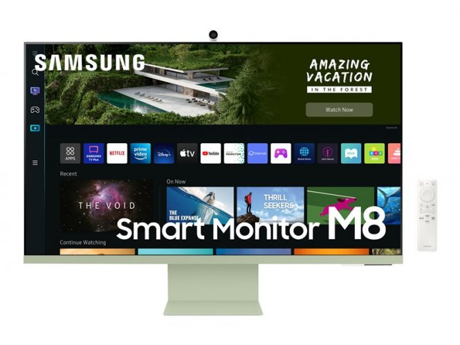 M8 Series - écran LED - Intelligent - 32" - 3840 x 2160 4K @ 60 Hz - VA - 400 cd/m² - 3000:1 - HDR10, HDR10+ - 4 ms - Micro HDMI, USB-C - haut-parleurs - vert" Moniteur Connecté = WiFi intégré" Accès aux applications Netflix, Disney+, Youtube & " Microsof 