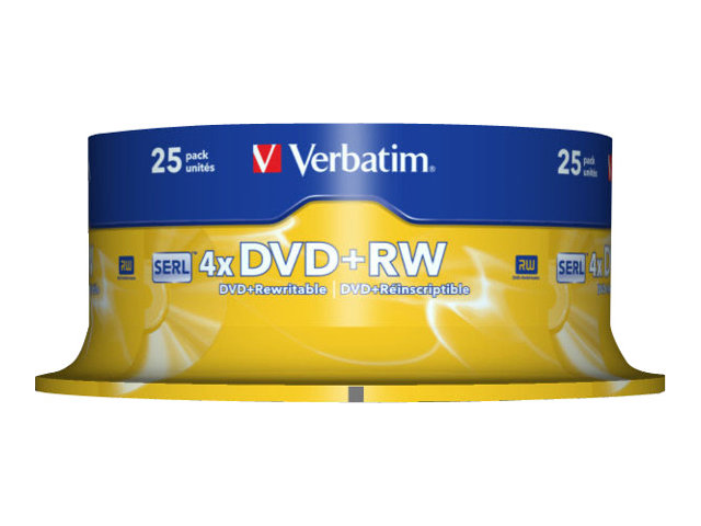 DVD+RW/4.7GB 4xspd Spdl 25pk 