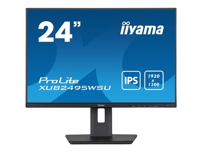iiyama ProLite XUB2495WSU-B5 - Écran LCD - 24" - 1920 x 1200 WUXGA @ 60 Hz - IPS - 300 cd/m² - 1000:1 - 5 ms - HDMI, VGA, DisplayPort - haut-parleurs - noir mat 