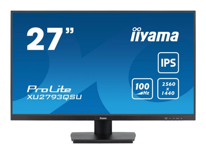 iiyama ProLite XU2793QSU-B6 - Écran LED - 27" - 2560 x 1440 WQHD @ 100 Hz - IPS - 250 cd/m² - 1300:1 - 1 ms - HDMI, DisplayPort - haut-parleurs - noir, mat 