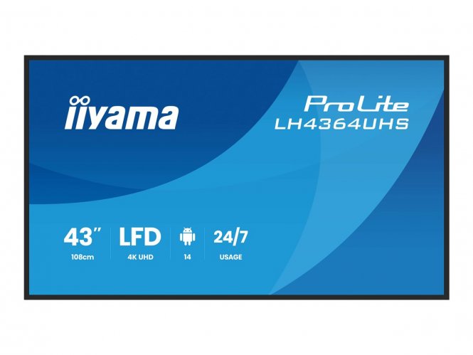 IIYAMA LFD 43" dalle VA 4K UHD 3840x2160 16:9 24/7 2xHDMI USB-C 2xUSB HPs 500cd/m² 6.5ms 
