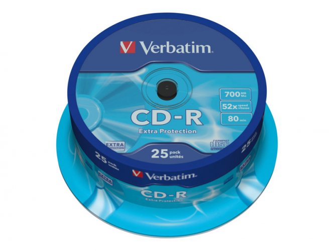 Verbatim datalife 25 x cd-r 700 mo 52x spindle 