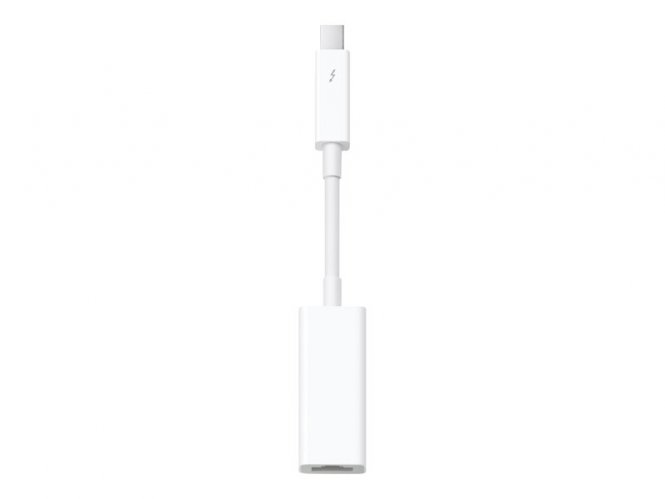 Apple Thunderbolt to Gigabit Ethernet Adapter - Adaptateur réseau - Thunderbolt - Gigabit Ethernet - pour iMac with Retina 4K display (Late 2015), with Retina 5K display (Late 2014, Late 2015, Mid 2015), Mac mini (Late 2014), Mac Pro (Late 2013), MacBook 