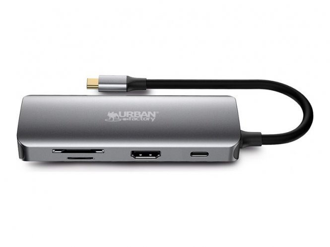 Urban Factory HUBEE 8 IN 1 - station d'accueil - USB-C 3.1 - HDMI - 1GbE 