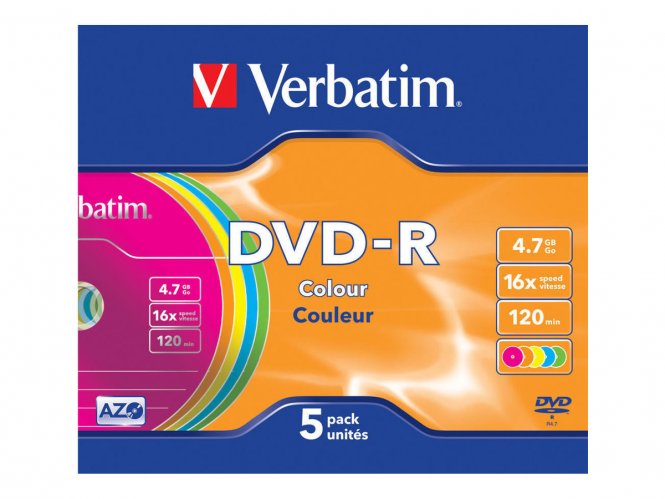 Verbatim Colours - DVD-R x 5 - 4.7 Go - support de stockage 