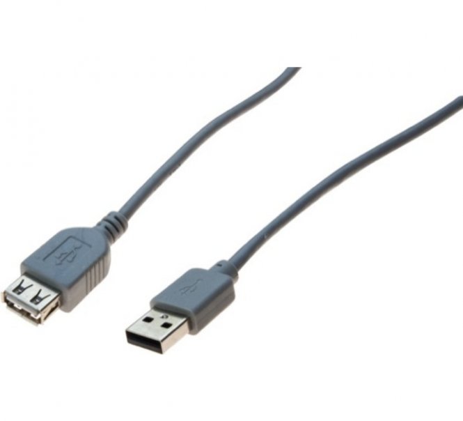 Rallonge USB 2.0 grise -  1 m 