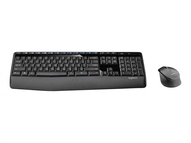 Logitech Desktop MK345 Wireless Comfort [FR] black/noir  fÃ¼r RechtshÃ¤nder, Handballenauflage 