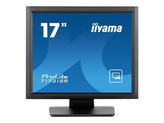 iiyama ProLite T1731SR-B1S - Écran LED - 17" - écran tactile - 1280 x 1024 - TN - 250 cd/m² - 1000:1 - 5 ms - HDMI, VGA, DisplayPort - haut-parleurs - noir, mat 