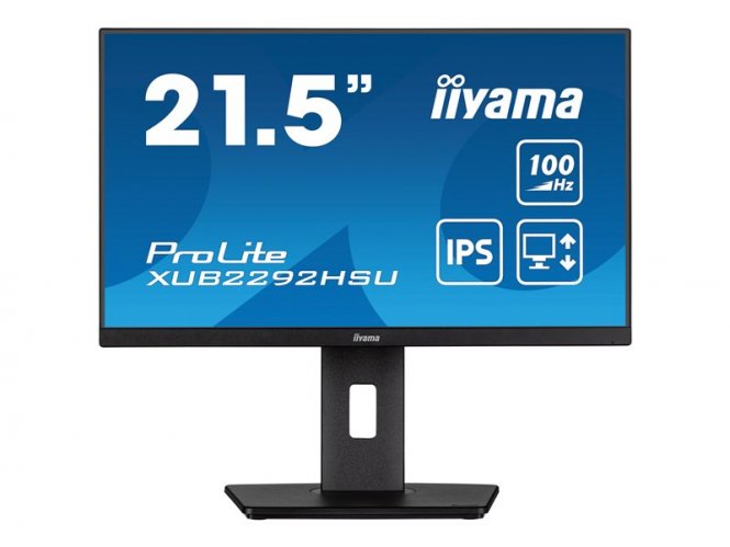 iiyama ProLite XUB2292HSU-B6 - Écran LED - 22" (21.5" visualisable) - 1920 x 1080 Full HD (1080p) @ 100 Hz - IPS - 250 cd/m² - 1000:1 - 0.4 ms - HDMI, DisplayPort - haut-parleurs - noir mat 