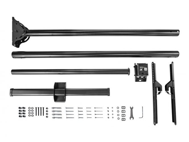 StarTech.com Support plafond long pour télévision à écran plat - Multidirectionnel - Poteau de 2,5 m à 2,9 m (FPCEILPTBLP) - Support - pour écran plat - acier robuste - noir - Taille d'écran : 32"-70" - montable au plafond - pour P/N: HDMIPLATE 