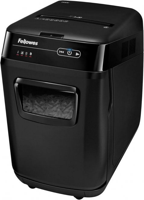 Fellowes Destructeur De Documents Automatique Automax 200C Coupe Croisée 200 Feuilles - 5 Minutes - Technologie Silencieuse