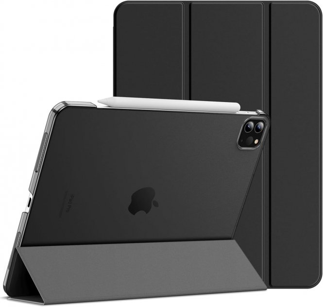 JETech Étui pour iPad Pro 11 Pouces, Modèle 2022/2021/2020/2018, Support la Charge de Pencil, Housse Coque Intelligent Réveil (Noir) 