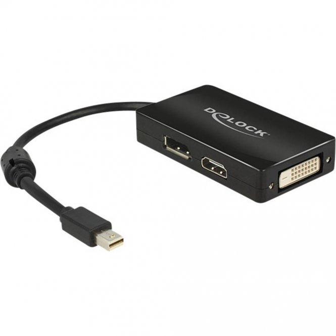 Adaptateur Delock mini DisplayPort vers DisplayPort / HDMI / DVI noir passif