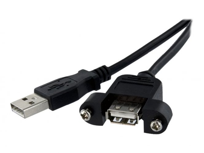 StarTech.com Câble USB 2.0 à montage sur panneau de 60cm - Rallonge USB monté sur goulotte - Cordon USB A vers A - F/M - Noir - Rallonge de câble USB - USB (F) pour USB (M) - 60 cm - moulé, vis moletées - noir - pour P/N: UUSBOTG 