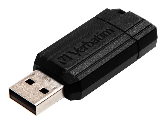 Verbatim PinStripe USB Drive - Clé USB - 16 Go - USB 2.0 - noir 