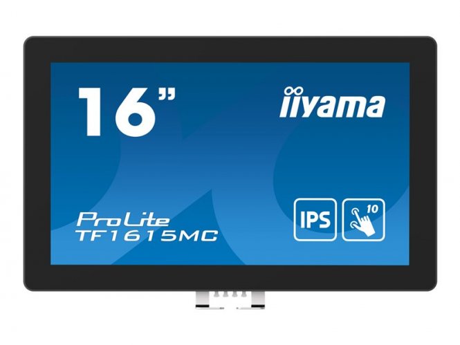 iiyama ProLite TF1615MC-B1 - Écran LED - 15.6" - cadre ouvert - écran tactile - 1920 x 1080 Full HD (1080p) - IPS - 450 cd/m² - 1000:1 - 25 ms - HDMI, VGA, DisplayPort - noir 
