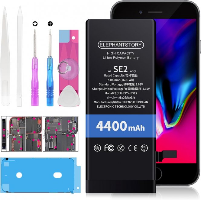 Batterie pour iPhone SE 2020 4400 mAh Haute capacité 0 Cycles Batterie Interne 