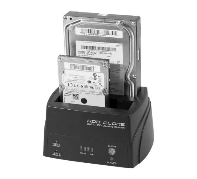 Docking Station Double SATA 3,5"/2,5" USB 3.0 5GBPS fonction Clône