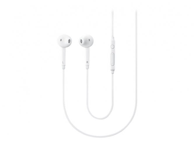 Samsung EO-EG920BW - Écouteur Intra Auriculaire (Jack 3.5, Câble Plat, Télécommande, Blanc) - Original, Bulk 