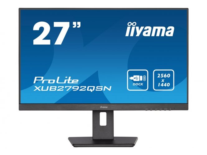 Écran LED - 27" - 2560 x 1440 WQHD @ 75 Hz - IPS - 350 cd/m² - 1000:1 - 4 ms - HDMI, DisplayPort, USB-C - haut-parleurs - noir mat 