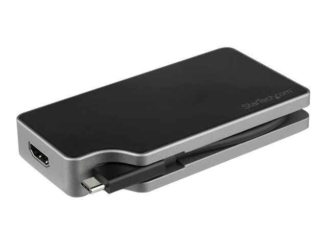 StarTech.com Adaptateur multiport AV numérique USB-C - VGA / DVI / HDMI / mDP - PD 95 W - Câble intégré - Gris sidéral (CDPVDHMDPDP) - Adaptateur vidéo externe - USB-C - HDMI, DVI, VGA, Mini DisplayPort - gris sidéral 
