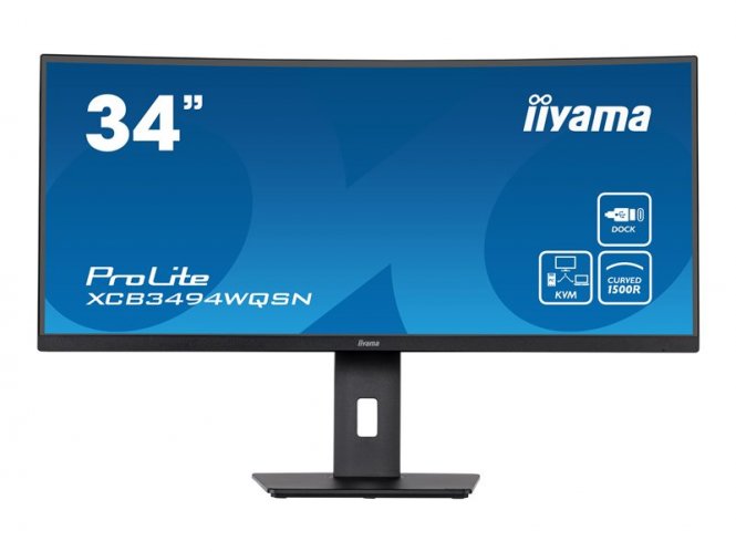 Écran LED - incurvé - 34" - 3440 x 1440 UWQHD @ 120 Hz - VA - 300 cd/m² - 3000:1 - 0.4 ms - HDMI, DisplayPort, USB-C - haut-parleurs - noir mat 