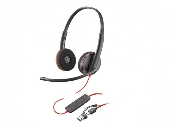 8X2J9A6 Poly Blackwire 3220 Stereo USB-C Black Headset 