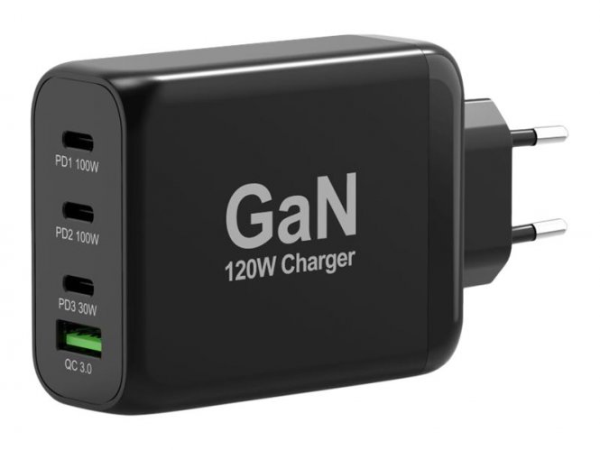 PORT Connect adaptateur secteur - technologie GaN - USB type A,3 x USB-C - 120 Watt 