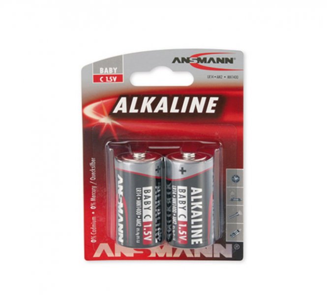 ANSMANN Piles alcalines 1513-0000 LR14 / C blister de 2 